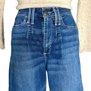 HOLLISTER Blue Ultra High Rise Mom Jean Vintage Stretch Pleats Retro Size 0R‎
